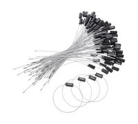 SOESFOUFU 100pcs Étiquettes de Câble Noir Scellés de Sécurité pour Camion Fil D'acier Galvanisé et Abs, Identification Renforcée pour Transport Terrestre et Fluvial