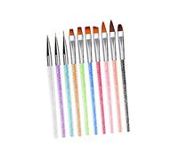 SOESFOUFU 10pièces Set De Stylos De Dessin Pour Ongles Pinceaux Nylon Pour Manucure Dessin Nail Art à Domicile Et Salon Professionnel