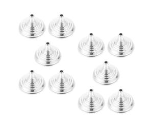 SOESFOUFU 12 Pièces Porte-Drapeau Mini Argenté en Abs, Base Stable | Support de Table, Installation Rapide, Surface Lisse, Usage en Salle de Conférence et Décor Festif