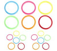 SOESFOUFU 18 bracelets joncs en résine pour enfants - Bracelets empilables aux couleurs acidulées - Bijoux pour poignets de filles, cadeaux d'anniversaire et petits présents