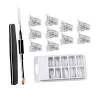 SOESFOUFU 1ensemble Kit De Manucure Professionnel Avec Outils Extension Et Artificiels De Formes Transparentes Pinceaux Doubles Et Accessoires De Nail Art Pour Uniques à Ou Salon