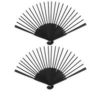 SOESFOUFU 2 Cadres d'éventail Vierges pour la décoration - Cadre d'éventail Pliant DIY de 21 cm avec 25 Baleines en Bois et poignée - Créez Votre Propre Accessoire pour Vos Spectacles