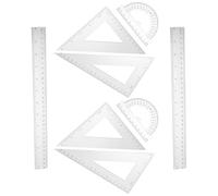 SOESFOUFU 2 Ensembles Ensemble D'outils de Géométrie 30cm Règle Droite et Équerre Triangle Rapporteur - Fournitures de Dessin Léger pour Enseignants et Experts en Mathématiques