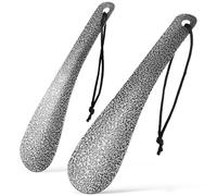 SOESFOUFU 2 Pièces Chausse-pied en Métal 19cm Noir, Long Manche | Outil de Levage Robuste, Bord Lisse Arrondi, Prise Confortable, Usage Domestique Quotidien
