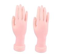 SOESFOUFU 2 pièces Main Entraînement Manucure Professionnelle Modèle Main Réaliste Caoutchouc Insert pour Ongles Pratique et Réutilisable pour Nail Art et Formation Prothésiste Ongulaire