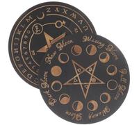 SOESFOUFU 2 Pièces Planche de Divination Outil Oui Non, en Bois Foncé | Décor Mystique Vintage, Gravure Fine et Surface Lisse, pour Autel Wicca, Maison, Psychologues