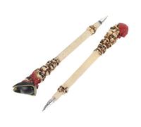 SOESFOUFU 2 Pièces Stylos D’écriture de Crâne Halloween, en Résine Beige | Style Pirate Décoratif, Prise en Main Confortable, pour Élèves, Carnets et Pages de Coloriage