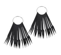 SOESFOUFU 2 Sets de Roue D'affichage des Ongles Noir en Plastique, Forme Éventail Anneau Rond, 40 Pièces pour Présenter le Vernis à Ongles et Pratiquer la Manucure