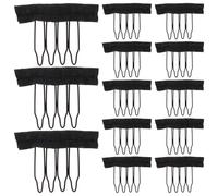 SOESFOUFU 3 Paquet de Peignes à Perruques en Métal et Tissu pour Bonnets de Perruques, Clips Solide à 4 Dents, Adaptés à Divers Types de Cheveux et Occasions, 30 Pièces
