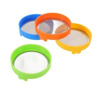 SOESFOUFU 4 Pièces Couvercles Plastique pour Germination Bocaux Mason Tamis Respirant pour Semences Couvercles à Mailles Larges pour Culture de Germes Intérieur