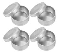 SOESFOUFU 4pcs Bocaux Ronds en Aluminium pour Pesée et Stockage de Terre avec Couvercles, Faciles à Utiliser et Gérer, Adaptés à L'analyse du Sol Terrain