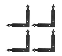 SOESFOUFU 4pcs Équerres D'angle en Métal Noir pour Meubles, Supports en L Robustes, Renfort Fixe Antirouille, pour Chaises et Surfaces Planes