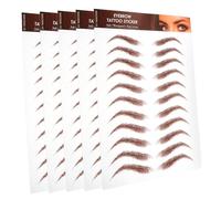 SOESFOUFU 5 Autocollants pour Sourcils Waterproof Effet Réaliste Tatouage à Sourcils Marron Transfert D'eau Solide pour Maquillage Quotidien Femmes Routine Beauté