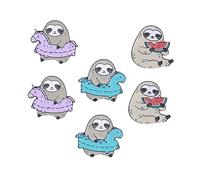 SOESFOUFU 6 pièces Broche Cartoon Mangeant Pastèque Épingle Broche pour Femme Accessoire Mode pour Cardigan Pull Vêtement et Délicat