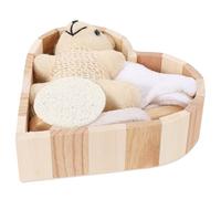 SOESFOUFU Bain de Cœur Accessoires en Bois et Loofah, Ensemble de Soin Peau, et Hydratation, Maison Voyage