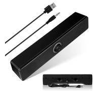 SOESFOUFU Barre de Son Compacte Noire en Plastique, Facile à Utiliser, Portable, pour PC et Petite Télévision, Système Audio Performant et Design Épuré