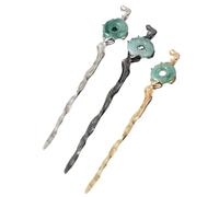SOESFOUFU Bâtonnets à Cheveux Accessoires Coiffure Faciles à Coiffer et Résistants Lot de 3 Pièces Vintage en Alliage de Zinc et Résine pour Mariages et Fêtes