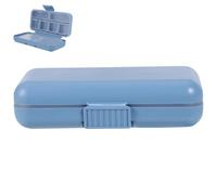 SOESFOUFU Boîte à Pilules Portable Grand Format Bleue en Polypropylène Compartiments Détachables, Organisateur de Médicaments Quotidien Pratique et Léger, Accessoire de Rangement