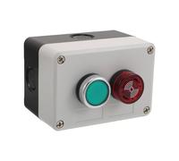 SOESFOUFU Boîtier de commande à bouton-poussoir, station de commande à bouton-poussoir momentané étanche, réarmement automatique et avertisseur sonore pour ouvre-portail industriel 4,1 x 2,8