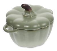SOESFOUFU Bol en Céramique Citrouille Verte Cuisson Vapeur Œufs avec Couvercle, pour Servir Desserts ou Soupes Maison