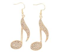 SOESFOUFU Boucles d'oreilles notes de musique (1 paire) - Boucles d'oreilles pendantes en strass avec note de musique et e sol - Bijou d' pour femme - Cadeau pour musiciennes - Or
