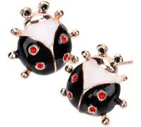 SOESFOUFU Boucles D'oreilles Petites Bêtes à Bon Dieu en Alliage Noir, Design Unique et Élégant, comme Présent pour Anniversaire ou Noël, pour Femmes et Adolescentes