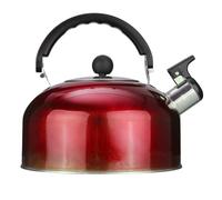 SOESFOUFU Bouilloire Sifflante en Acier Inoxydable Rouge 3l Grande Capacité pour Cuisinière, Sûre et Adaptée pour Préparer Café et Thé