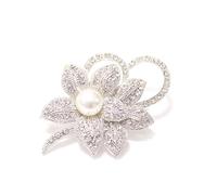 SOESFOUFU Broche Fleur Accessoire Décoratif Classique en Perle Blanche en Alliage Épingle Arrière Pratique pour Femmes, pour Chapeaux et Rendez-vous