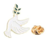 SOESFOUFU Broche Paix en Métal Rameau D’olivier, Épingle à Oiseau Blanc Décorative Unisexe, Badge Élégant pour Vêtements, Paquet et Accessoires, Présent Symbolique Polyvalent