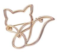 SOESFOUFU Broche Renard Ajourée en Alliage Or pour Femme, Épingle Décorative Délicate et Unique, pour Paquet à Dos ou Anniversaire, Facile à Porter et Solide