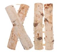 SOESFOUFU Bûches Décoratives 4pcs Artisanat Léger et Élégant en Bois de Bouleau Naturel pour Décoration et Bricolage Créatif