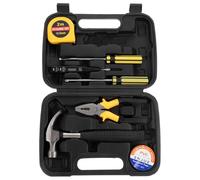 SOESFOUFU Caisse à Outils Complète Renforcée avec Mesure Tournevis Marteau Pince et Cutter Kit Multifonction pour Réparation Automobile et Usage Domestique