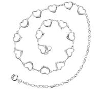 SOESFOUFU Ceinture Style Moderne Chaîne de Taille pour Femmes en Métal Argenté et Élégante Ajustable Pendentif Cœur, Mettant en Valeur les Proportions du Corps
