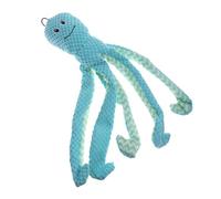 SOESFOUFU Chien Couineur en Peluche Vert Forme Poulpe, Outil Solide pour Molaires, Interactif pour Exercice et Divertissement Animal de Compagnie