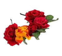 SOESFOUFU Coiffe Mexicaine Fleurie pour Cheveux, Bandeau Rose pour Cérémonie et Fête Costumée, Accessoire pour Femmes et Filles