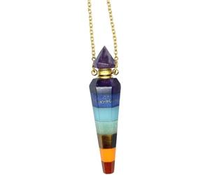 SOESFOUFU Collier Pendentif en Cristal Hexagonal pour Femme Flacon D'huile Essentielle Parfumée, Bouteille Diffuseur Aromathérapie Dorée, Bijou Chic et Spirituel pour Usage Quotidien