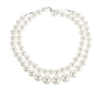 SOESFOUFU Collier ras du cou double rang de perles, chaîne à grosses perles effet fantaisie, collier clavicule tendance, bijou vintage idéal pour mariage, remise de diplôme ou bal de promo