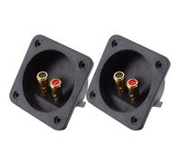 SOESFOUFU Connecteurs de Haut-Parleur en Alliage de Zinc et Abs, Installation Facile 2 Pièces, Coupelle Carrée pour Caisson de Basses et Systèmes Audio
