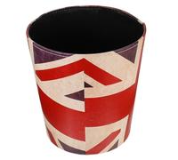 SOESFOUFU Conteneur à Déchets Rétro en Cuir Rouge, Panier de Rangement Créatif Réutilisable et Lavable pour Salon et Chambre, Seau de Stockage Élégant