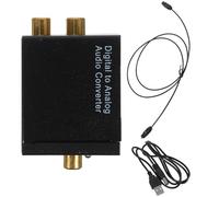 SOESFOUFU Convertisseur Audio Numérique vers Analogique et Câble Optique Noir avec Câble d'alimentation USB Facile à Installer, Compatible 32-96 Khz, Taille Compacte 5,1x4,1x2,6 Cm