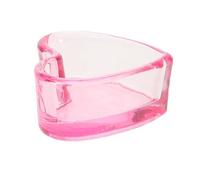 SOESFOUFU Coupelle Décorative en Forme de Cœur pour pour Pinceau à Ongles en Verre Rose Structure Soignée , Matériau Verre , pour Manucure DIY Professionnelle et Amateur