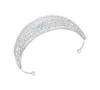 SOESFOUFU Couronne de Mariée Accessoire Cheveux Mariage en Alliage Léger Blanc Style Royal pour Soirées Costumées et Bals