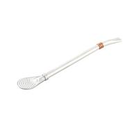 SOESFOUFU Cuillère à Paille Réutilisable en Acier Inoxydable avec Brosse de Nettoyage, Design à Embout Plat, pour Filtrer et Remuer Cocktails