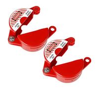 SOESFOUFU Dispositif de Verrouillage Industriel de Vanne à Guillotine 2 Pièces en Abs Rouge pour Robinet 25-64 Mm, Disque de Verrouillage Sécurité, Verrou de Robinet Extérieur Solide, Usage