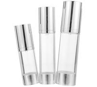 SOESFOUFU Ensemble de 3 Bouteilles de Voyage Cosmétiques Rechargeables 80ml 50ml 30ml Pompe sans Air en As et Pp pour Crèmes et Lotions Portables