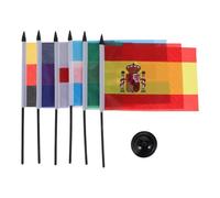 SOESFOUFU Ensemble de Drapeaux Monde avec Socle de Mât de Drapeau, Drapeau Français avec Hampe, Portable et Léger Coupe Monde 2026 à Domicile ou Événements en Plein Air Réutilisable