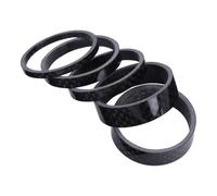 SOESFOUFU Entretoises de Fourche Accessoires Résistants à l'usure en Fibre de Carbone Ensemble de 5 Noir, Réglage Hauteur de Potence pour Vélo pour VTT