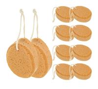 SOESFOUFU Éponge de Bain Exfoliante Naturelle Lot de 10 en Nid d'Abeille Cordelette, pour Gommage Corps Garçon et Filles et Adultes Bain