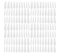 SOESFOUFU Faux Ongles Ballet Autocollants Longs en Abs, 500 Pièces, Forme Cercueil Transparente sans Trace, Adaptés pour Manucure Maison et Salon Professionnel