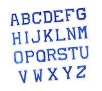 SOESFOUFU Lettres Thermocollantes pour et Réparer Bleu 26 Pièces en Polyester Patchs Brodés Élégants et Pratiques pour Vêtements et Chaussures Vos Créations